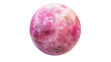 Pink planet with a glossy finish on the transparent background, Format png