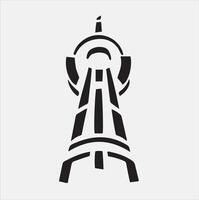 Minimalist mobile tower skyscraper tower icon silhouette vector
