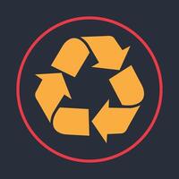 Recycle symbol abstract beautiful black background illustration design vector