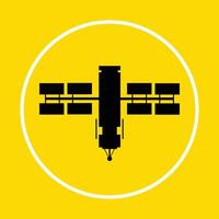 Satellite symbol abstract beautiful yellow background illustration design vector