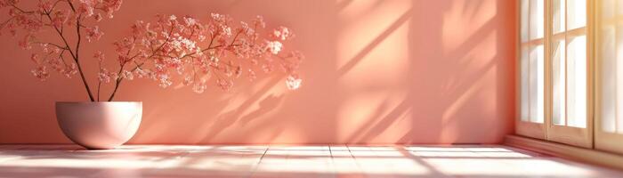 A solid peach background that creates a soft and inviting visual, ideal for showcasing products or objects in the foreground. The gentle peach color adds a touch of warmth and sweetness, making it photo