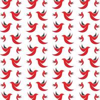 Red Bird talented trendy multicolor repeating illustration design vector