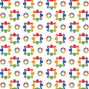 Group sly trendy multicolor repeating pattern illustration background design vector