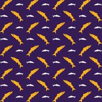 Fish athletic trendy multicolor repeating pattern illustration background design vector