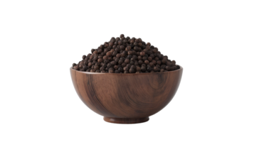 Isolated bowl of black pepper on the transparent background, Format png