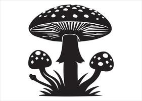 Greaser mushrooms silhouette with rich details and many styles vector