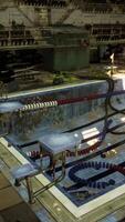 An abandoned swimming pool in an empty and decaying building video