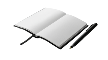 A minimalist notebook with a sleek design on the transparent background, Format png