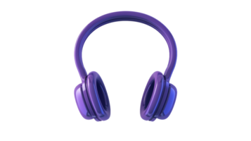 3D earphones icon in the style of simple design with a purple color on the transparent background, Format png