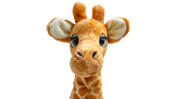 Giraffe plush toy, cute realistic plush toy on the transparent background, Format png