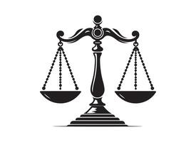 A weight balance scale silhouette on a solid white background. vector