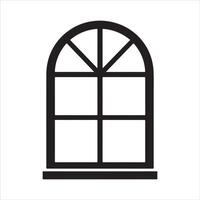 A line-drawn illustration of a window or mirror in black and white. vector