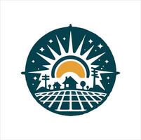 solar system logotype illustration with a White Background vector
