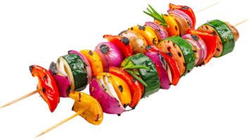 Vegetable kebabs on a skewer. on the Transparent Background, Format png