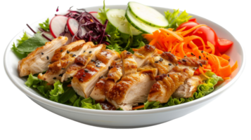 Salad bowl with boiled chicken on the Transparent Background, Format png