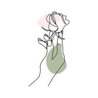 Continuous beautiful rose flower single one line art vector