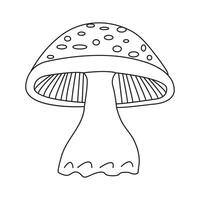 Mushroom one line art sketch illustration drawing vector