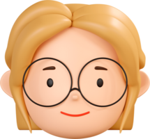 slightly smiling face of girl character emoticon png