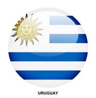 URUGUAY flag button on white background vector