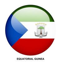 EQUATORIAL GUINEA button flag on white background vector