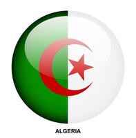 ALGERIA flag button on white background vector