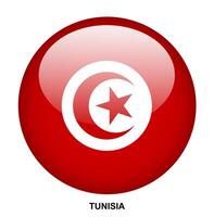 TUNISIA flag button on white background vector