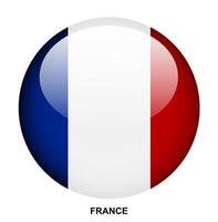 FRANCE flag button on white background vector