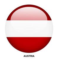 AUSTRIA flag button on white background vector