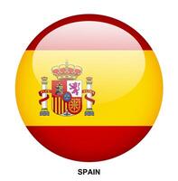 SPAIN flag button on white background vector