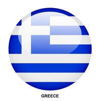 GREECE flag button on white background vector