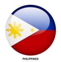 PHILIPPINES flag button on white background vector