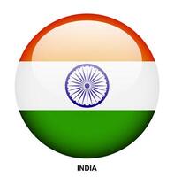 INDIA flag button on white background vector