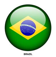 BRAZIL flag button on white background vector