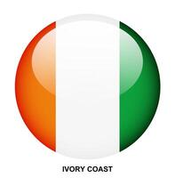 IVORY COAST flag button on white background vector