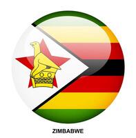 ZIMBABWE flag button on white background vector