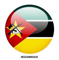 MOZAMBIQUE flag button on white background vector