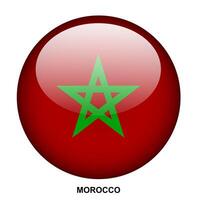 MOROCCO flag button on white background vector