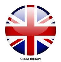GREAT BRITAIN flag button on white background vector
