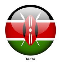 KENYA flag button on white background vector