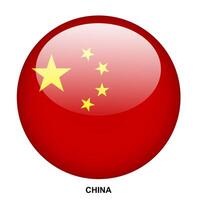 CHINA flag button on white background vector