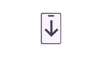 Phone Concept downloads file icon, 4K, 2D animation clip, transparent background video