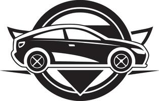 minimal car logo illustration black and white vector