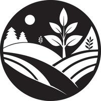 environment and ecology logo design black and white vector
