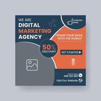 Modern Digital Marketing Agency Social Media Post For Business. Abstract Advertisement Square Web Post for Company Promotion. vector