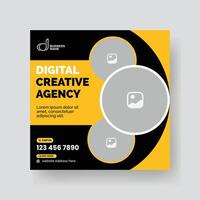 Modern Digital Marketing Agency Social Media Post For Business. Abstract Advertisement Square Web Post for Company Promotion. vector