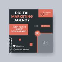 Modern Digital Marketing Agency Social Media Post For Business. Abstract Advertisement Square Web Post for Company Promotion. vector