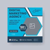 Modern Digital Marketing Agency Social Media Post For Business. Abstract Advertisement Square Web Post for Company Promotion. vector