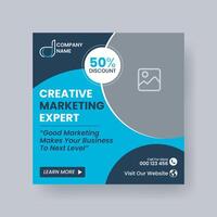 Modern Digital Marketing Agency Social Media Post For Business. Abstract Advertisement Square Web Post for Company Promotion. vector