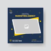 Modern Digital Marketing Agency Social Media Post For Business. Abstract Advertisement Square Web Post for Company Promotion. vector