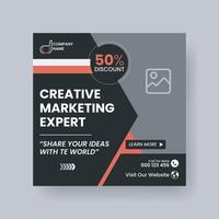 Modern Digital Marketing Agency Social Media Post For Business. Abstract Advertisement Square Web Post for Company Promotion. vector